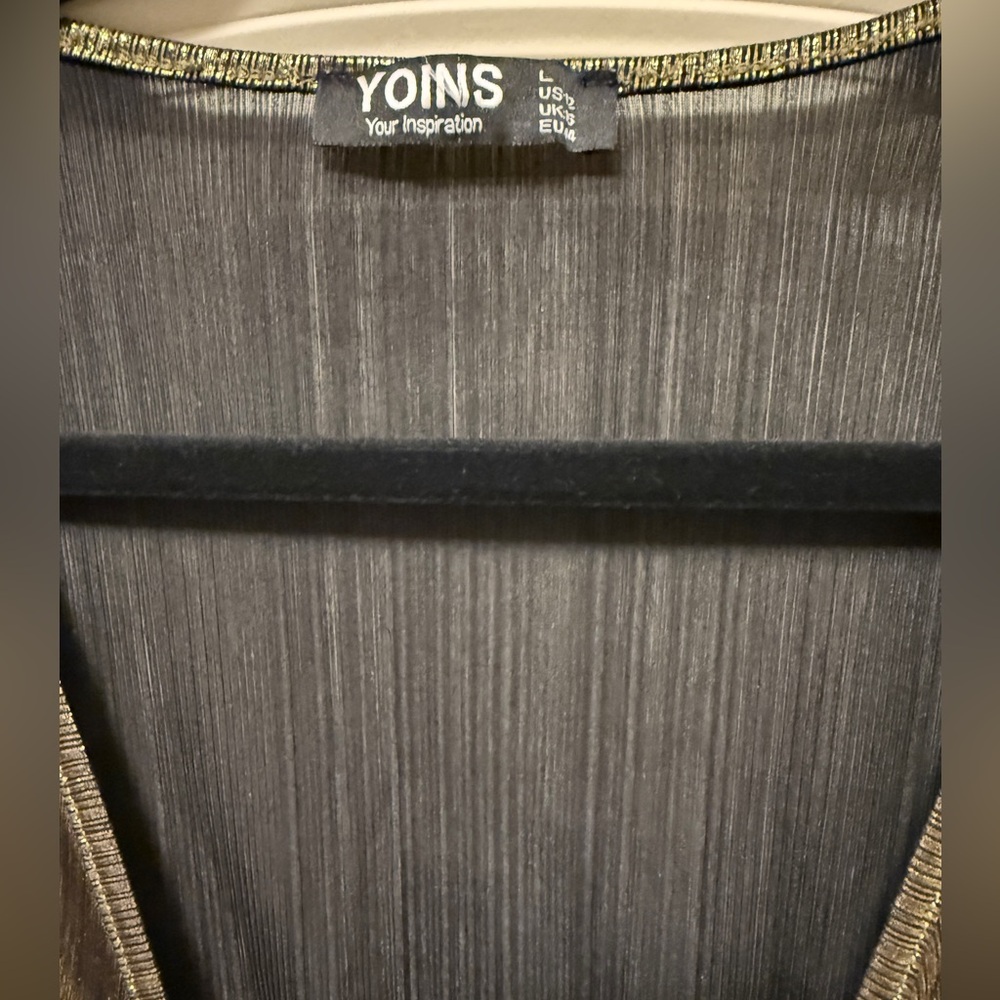 YOINS Metallic Gold‎ Long Sleeve Romper - Picture 9 of 10
